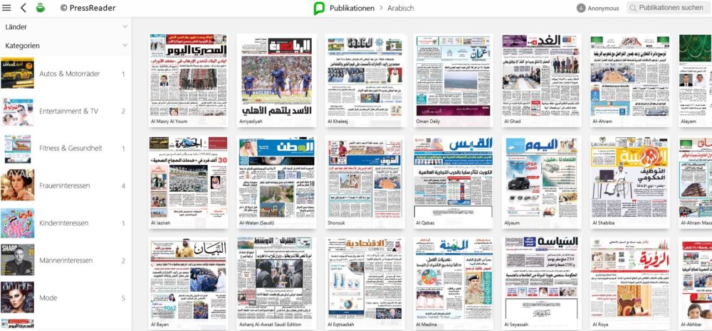 Pressreader-Arabisch